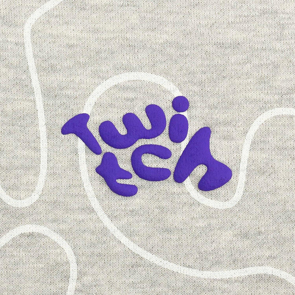 Twitch Official Zip-Up Hoodie – Gray Cotton Blend Unisex Sweatshirt