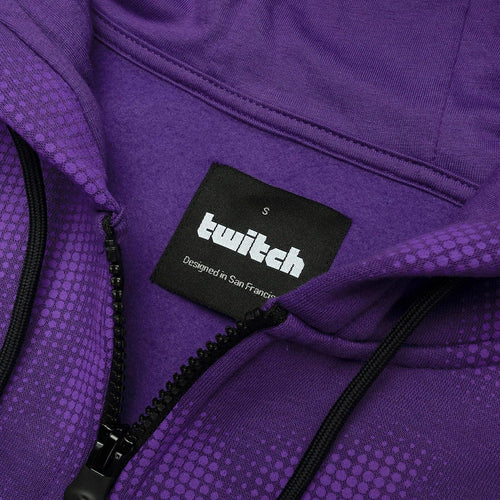 Twitch Official Unisex Zip-Up Hoodie – Purple Cotton Blend Sweatshirt