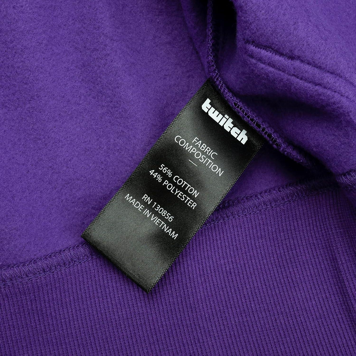 Twitch Official Unisex Zip-Up Hoodie – Purple Cotton Blend Sweatshirt