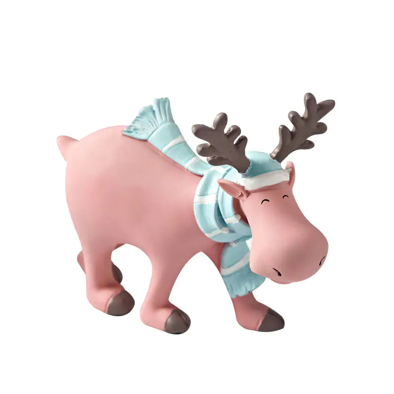 Nordic Elk Decorative Resin Figurine – Pastel Home Ornament (3 Colours)