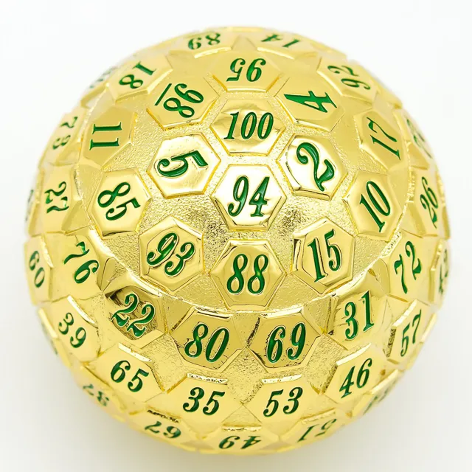 Golden Oracle | Solid Metal Dice | 45MM D100