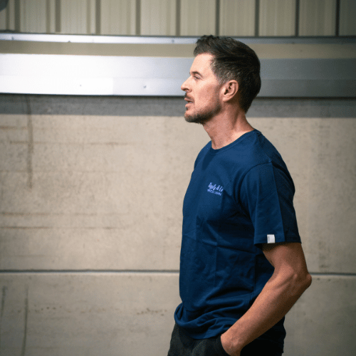 Uggly & Co Blue Diamond Tee – Vintage Motorcycle Graphic Cotton T-Shirt