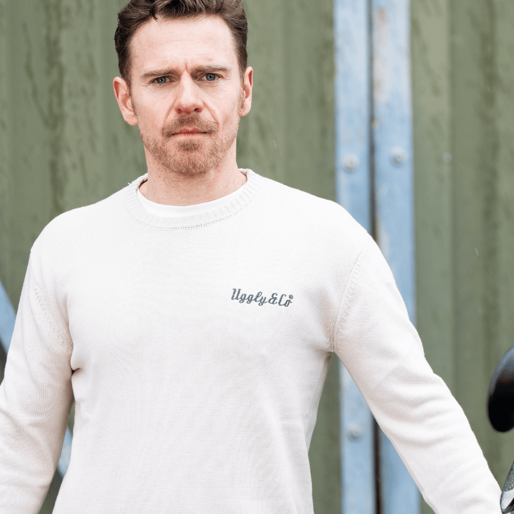 Uggly and Co Bone U&C Heavyweight Cotton Knit Jumper – Vintage Wash