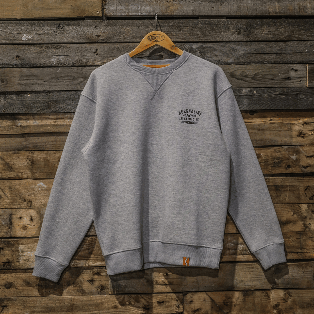 Uggly and Co Adrenaline Addiction Grey Cotton Motorcycle Jumper