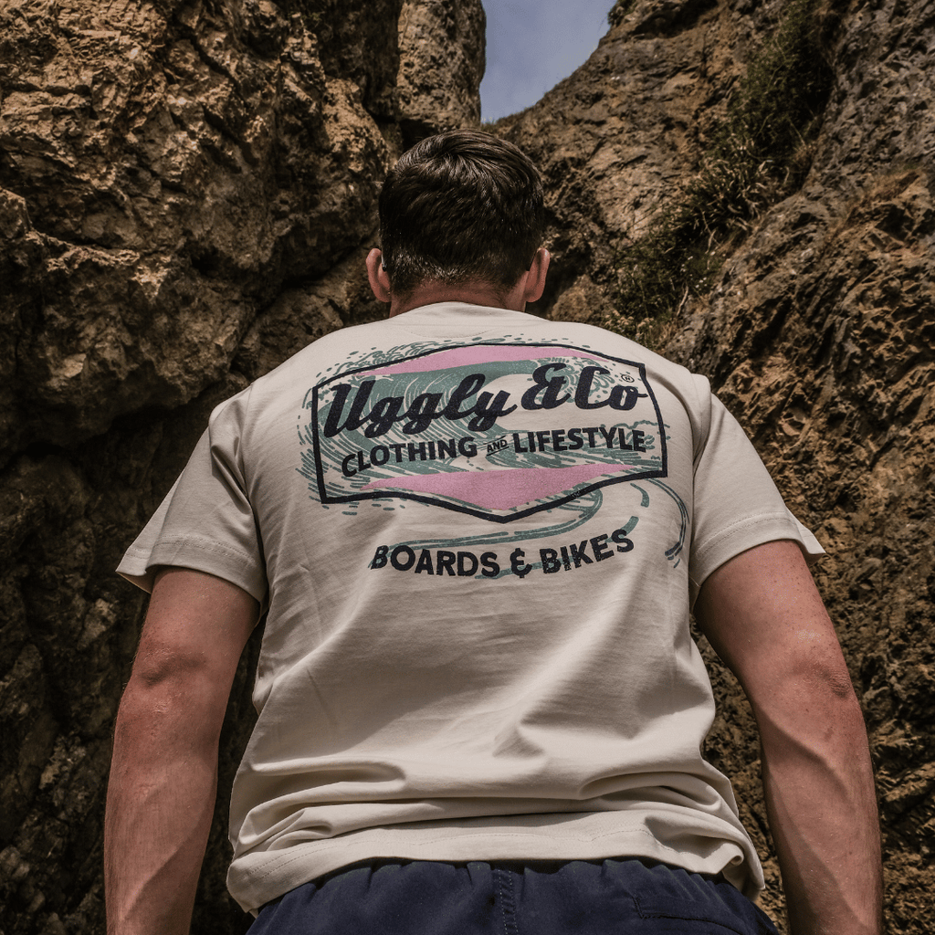 Uggly and Co Surf Diamond Graphic Tee – Heavyweight Cotton Off-White