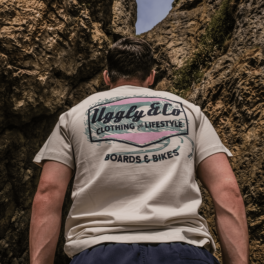 Uggly and Co Surf Diamond Graphic Tee – Heavyweight Cotton Off-White