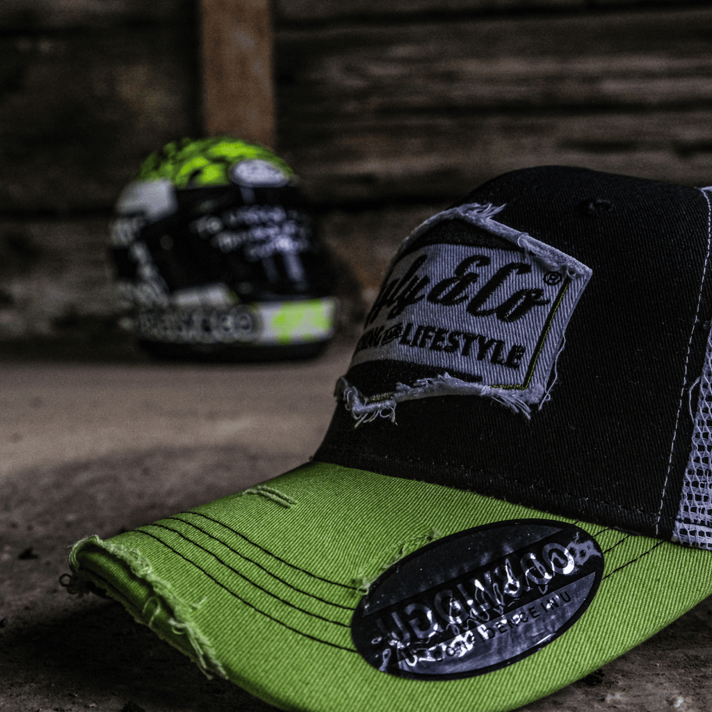 Uggly & Co Diamond Trucker Hat – Yellow and White Vintage Mesh Cap