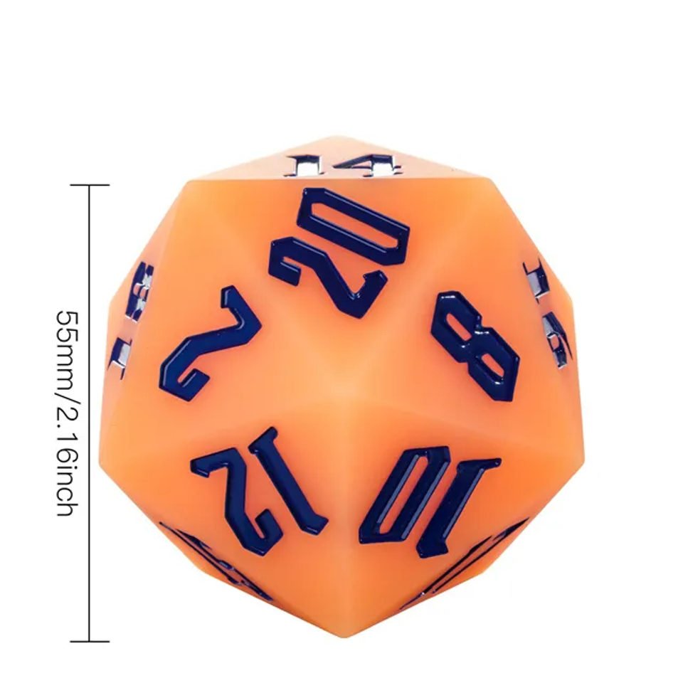 Jester's Bounce | Silicone D20 | Single Dice | Orange