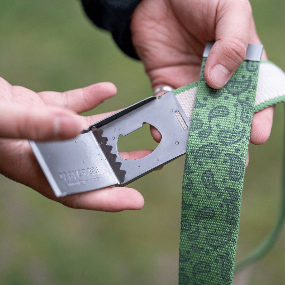 Uggly and Co Reversible Green Canvas Utility Belt with Bottle Opener