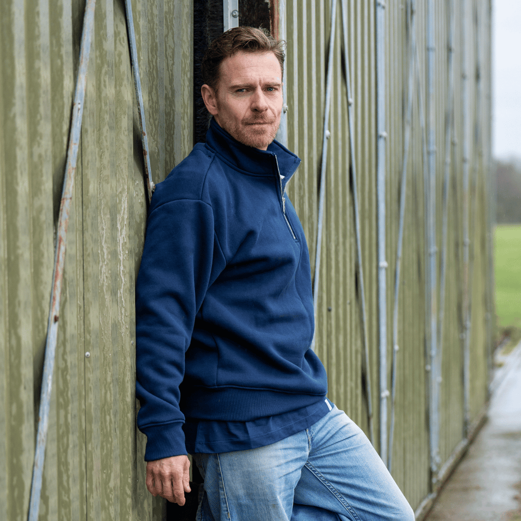 Uggly & Co Navy Union Jack Quarter-Zip - Heavyweight Fleece Jumper