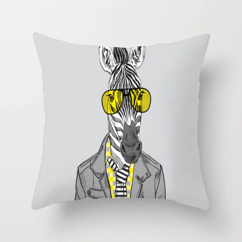 Yellow & Black Geometric Pillow Cover – Modern Abstract Cushion Case 45×45cm