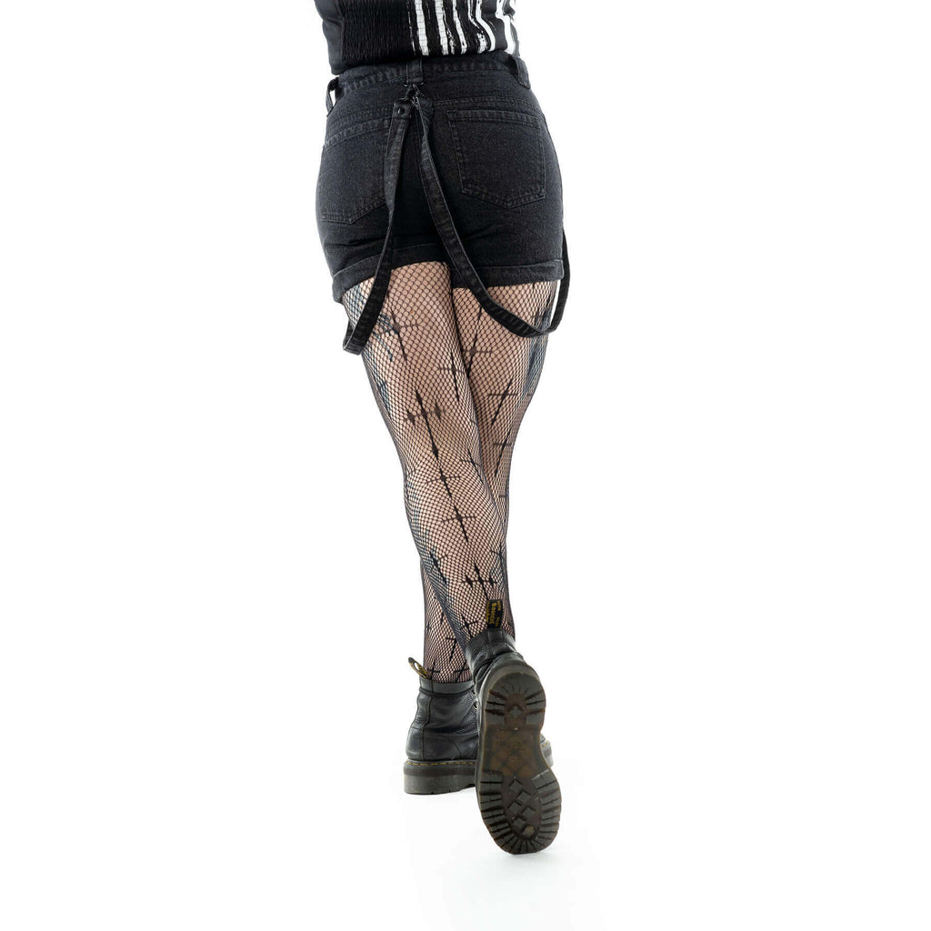 Vixxsin Undead Shorts – Black Stonewash Gothic Punk Denim Shorts