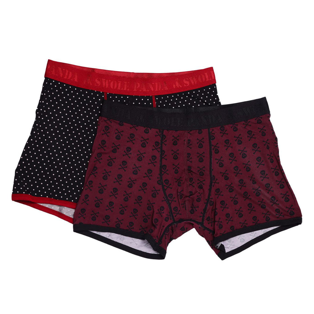 Swole Panda Men's Bamboo Boxers 2 Pack – Skulls and Black & White Spot