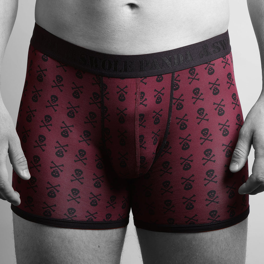 Swole Panda Men's Bamboo Boxers 2 Pack – Skulls and Black & White Spot