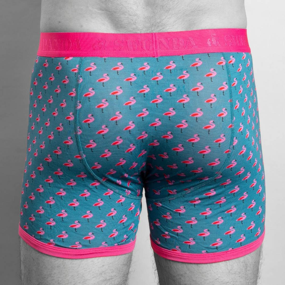 Swole Panda Bamboo Boxers – Flamingo Print Breathable Men's Underwear