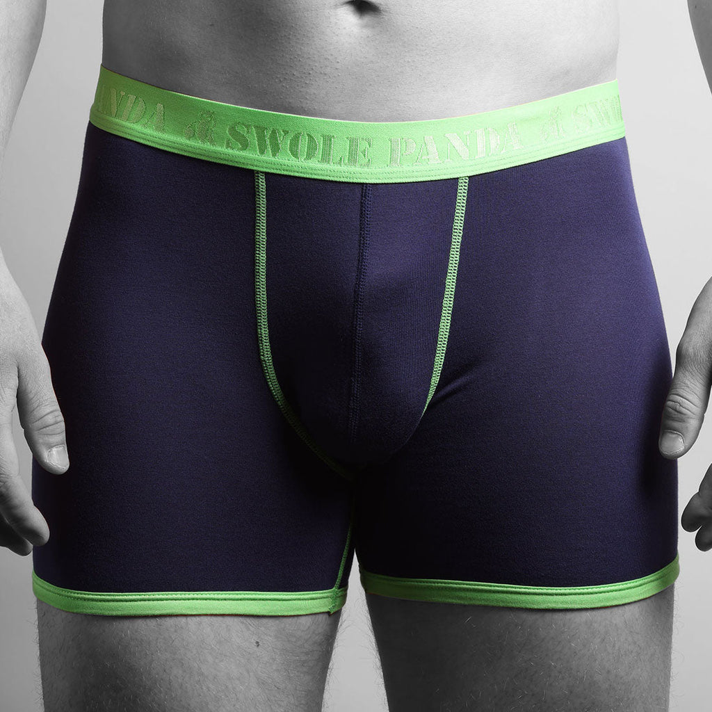 Swole Panda Bamboo Boxers – Breathable Anti-Chafe Men's Underwear in Navy