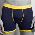 Swole Panda Bamboo Boxers – Breathable Men's Underwear in Navy Yellow