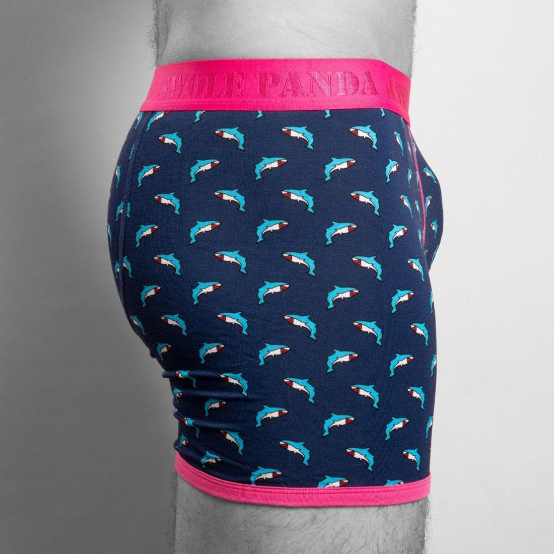 Swole Panda Bamboo Boxers – Breathable Shark Print Men's Underwear