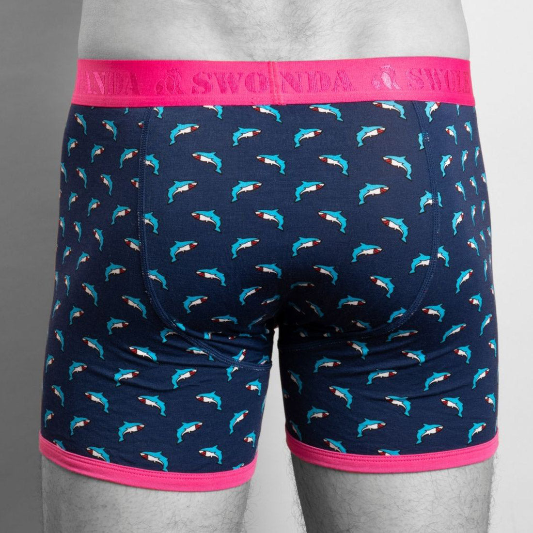 Swole Panda Bamboo Boxers – Breathable Shark Print Men's Underwear