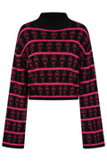 Banned Apparel Coffin Knit Jumper – Black & Pink Gothic Cropped Sweater