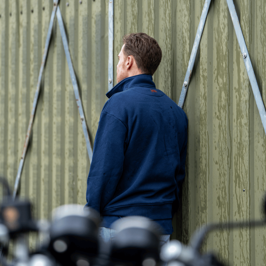 Uggly & Co Navy Union Jack Quarter-Zip - Heavyweight Fleece Jumper