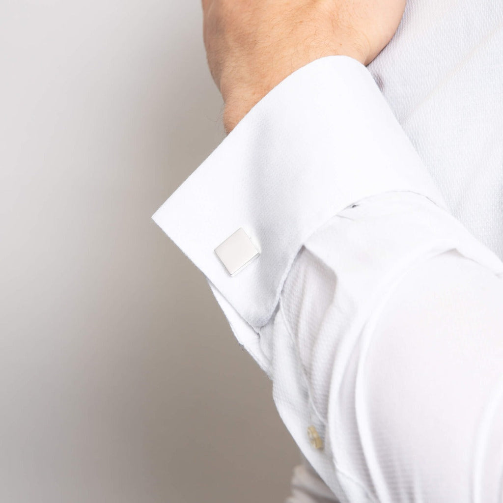 Sterling Silver Plain Square Cufflinks | Gecko Jewellery Retail