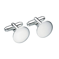 Sterling Silver Round Cufflinks – Engravable Gecko Jewellery Retail