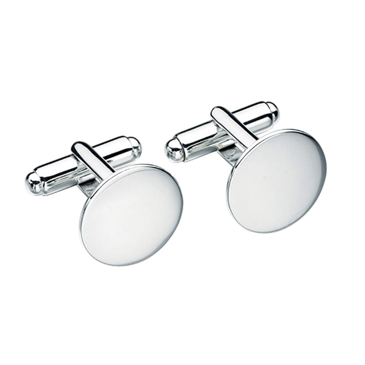 Sterling Silver Round Cufflinks – Engravable Gecko Jewellery Retail