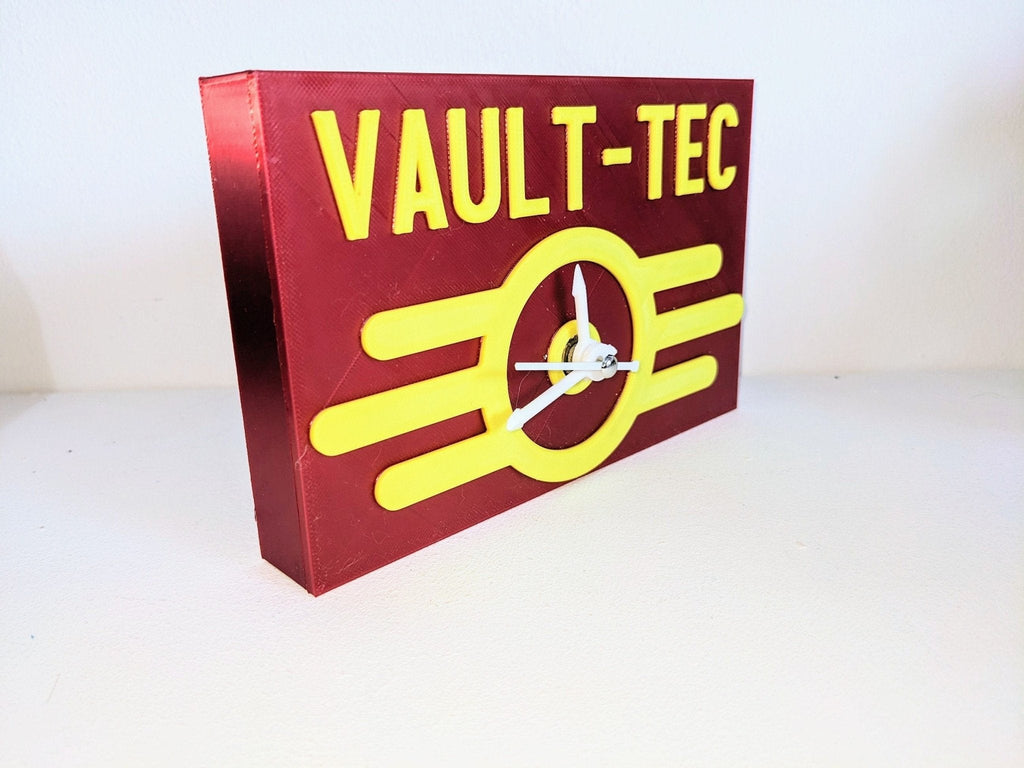 Vault-Tec Fallout Wall & Desk Clock – 3D Printed Gaming Decor