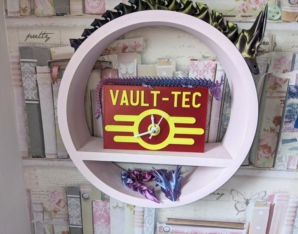 Vault-Tec Fallout Wall & Desk Clock – 3D Printed Gaming Decor