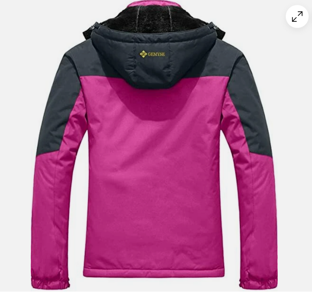 GEMYSE Women's Waterproof Ski Jacket | Fleece Lined Winter Coat - Pink