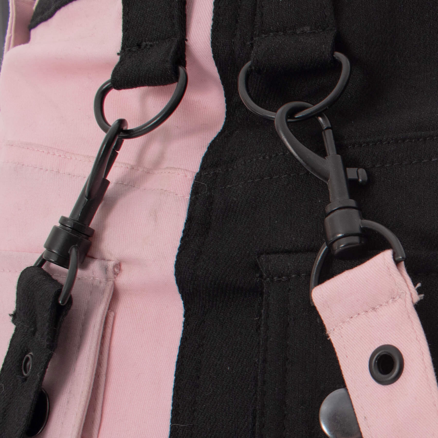 Chemical Black Gothic Mini Skirt – Black and Pink Strap Detail
