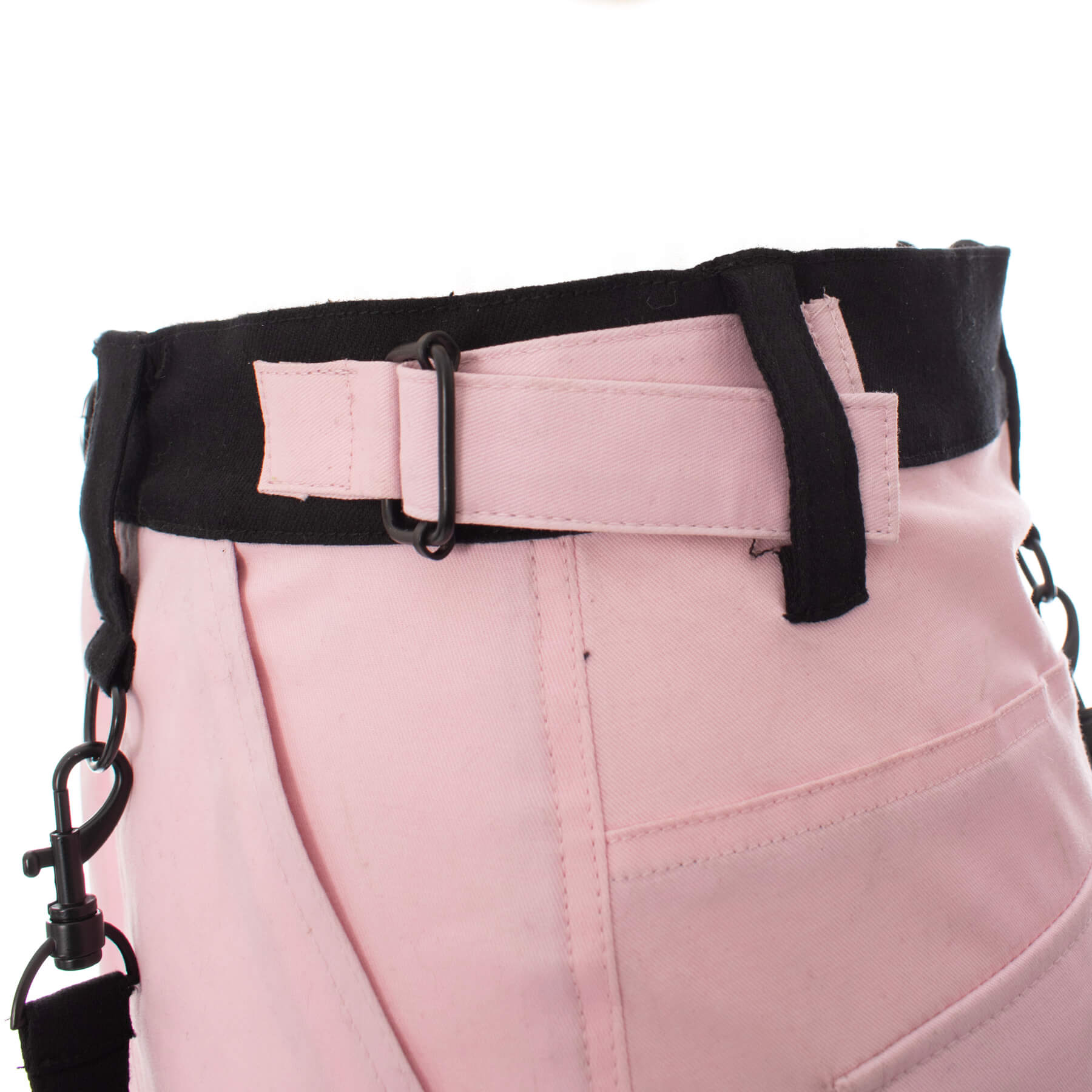 Chemical Black Gothic Mini Skirt – Black and Pink Strap Detail