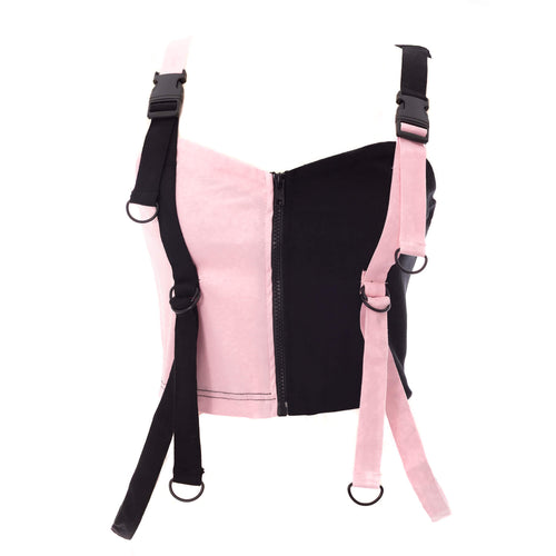 Chemical Black Veil and Void Pink Harness Crop Top – Cyber Goth Punk