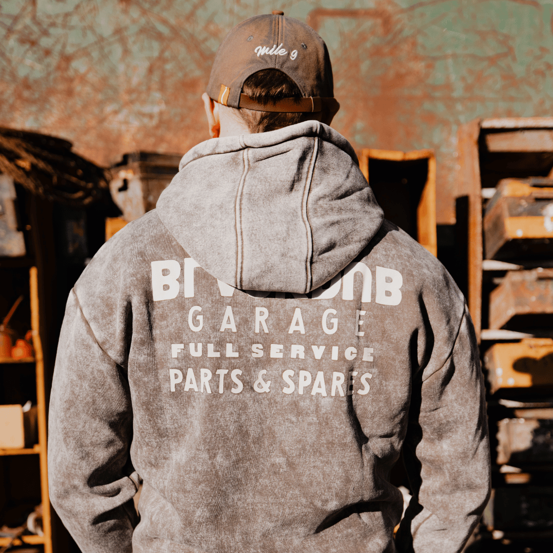 Uggly and Co Tarmac Parts & Spares Acid Wash Heavyweight Hoodie