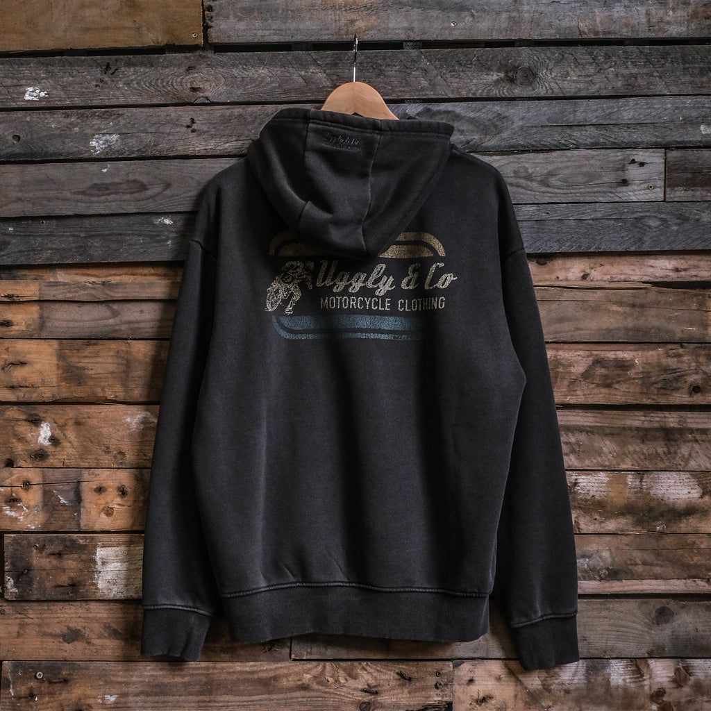 Uggly and Co Olive Flattrack Hoodie – Heavyweight Motorcycle Racing Gear