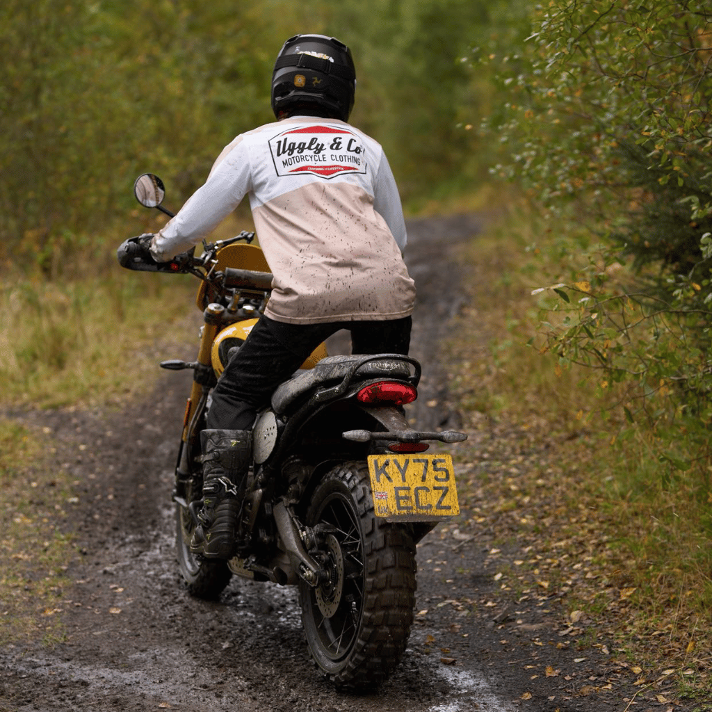 Uggly & Co Beige Diamond Vintage Motocross Jersey – Breathable Mesh MX Shirt