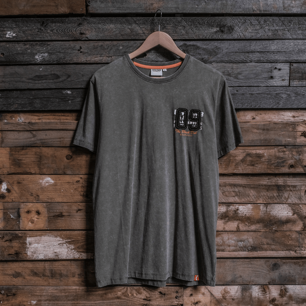 Uggly and Co Green Parts & Spares '09' Acid Wash Heavyweight Tee