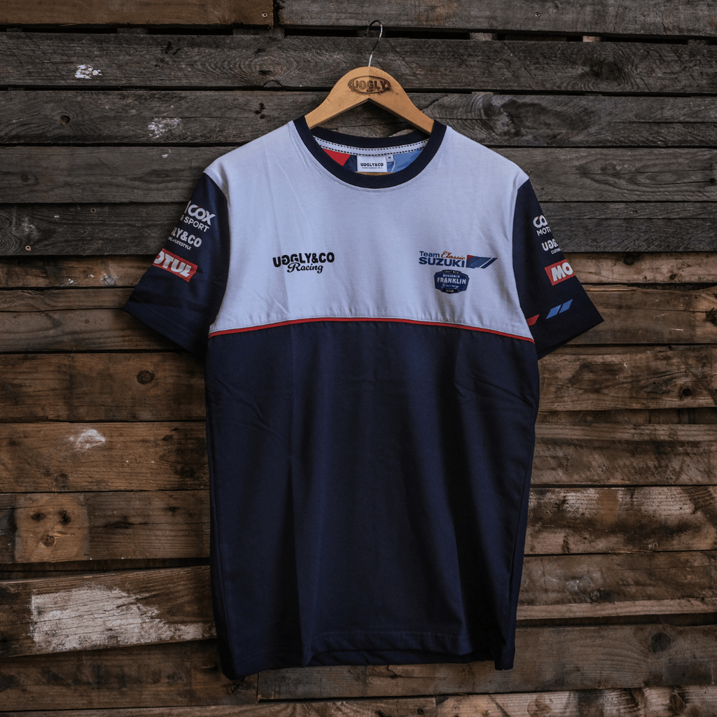 Uggly & Co Team Classic Suzuki Racing Tee – 100% Cotton Graphic T-Shirt