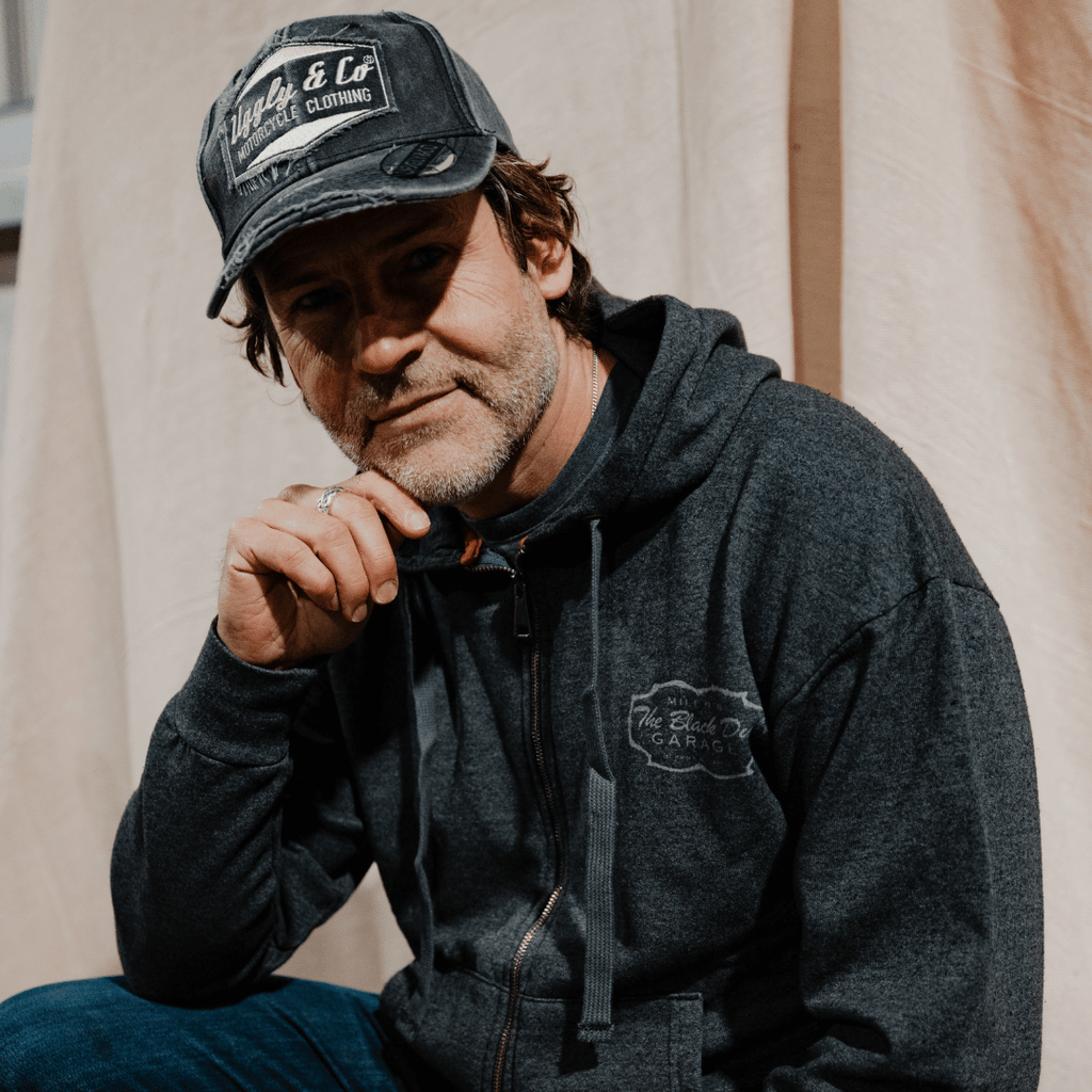 Uggly & Co Black Dub Recycled Cotton Garage Hoodie – Vintage Style