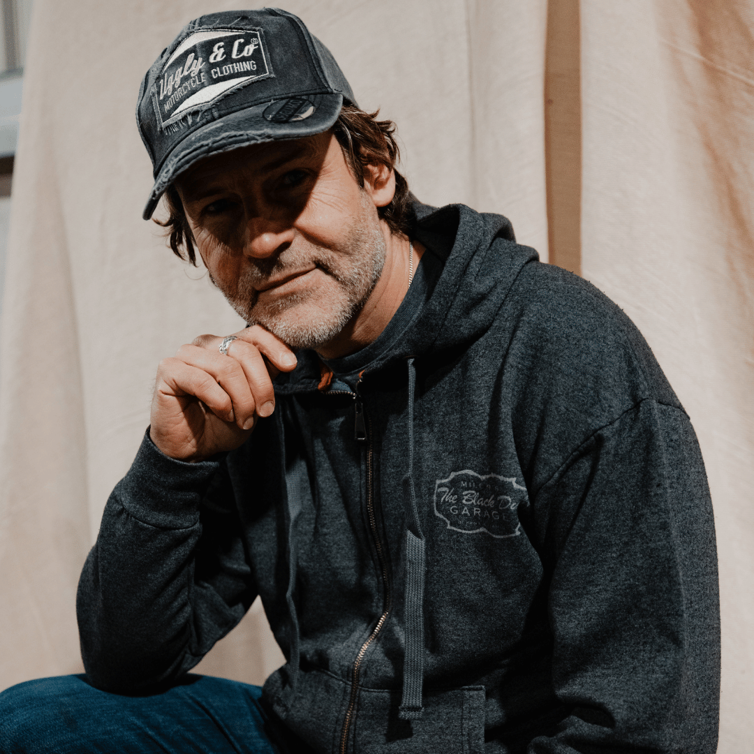 Uggly & Co Black Dub Recycled Cotton Garage Hoodie – Vintage Style