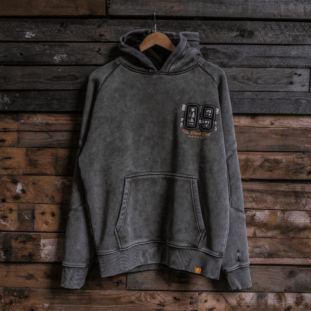 Uggly and Co Green Parts & Spares '09' Acid Wash Heavyweight Hoodie