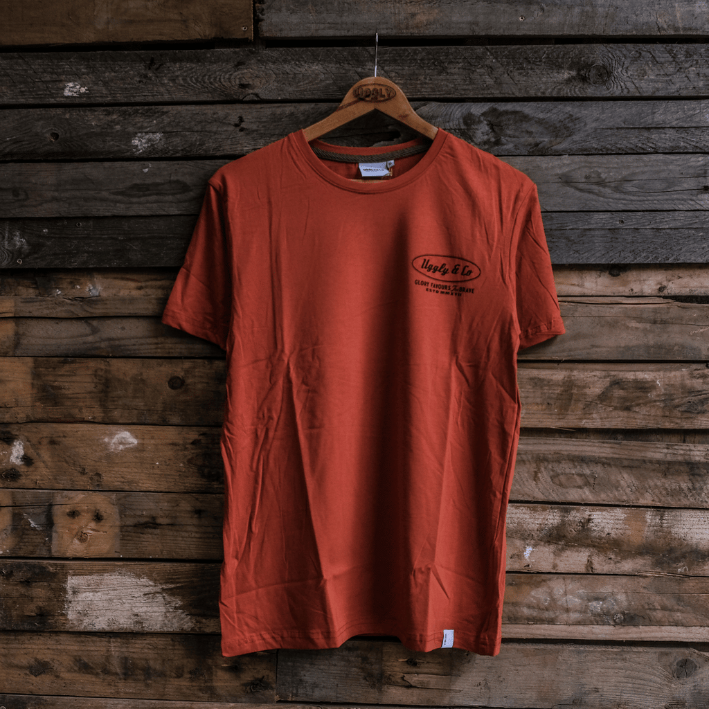 Uggly and Co Rust Flattrack No.1 Heavyweight Cotton Graphic Tee