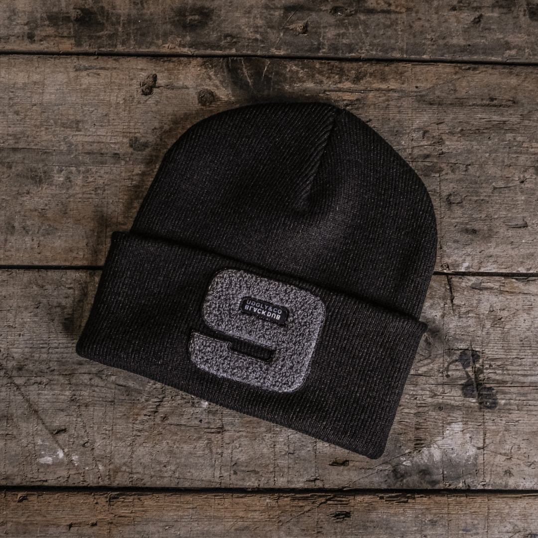 Uggly and Co Mile 9 Beanie – Vintage Black Heavyweight Knit Winter Hat