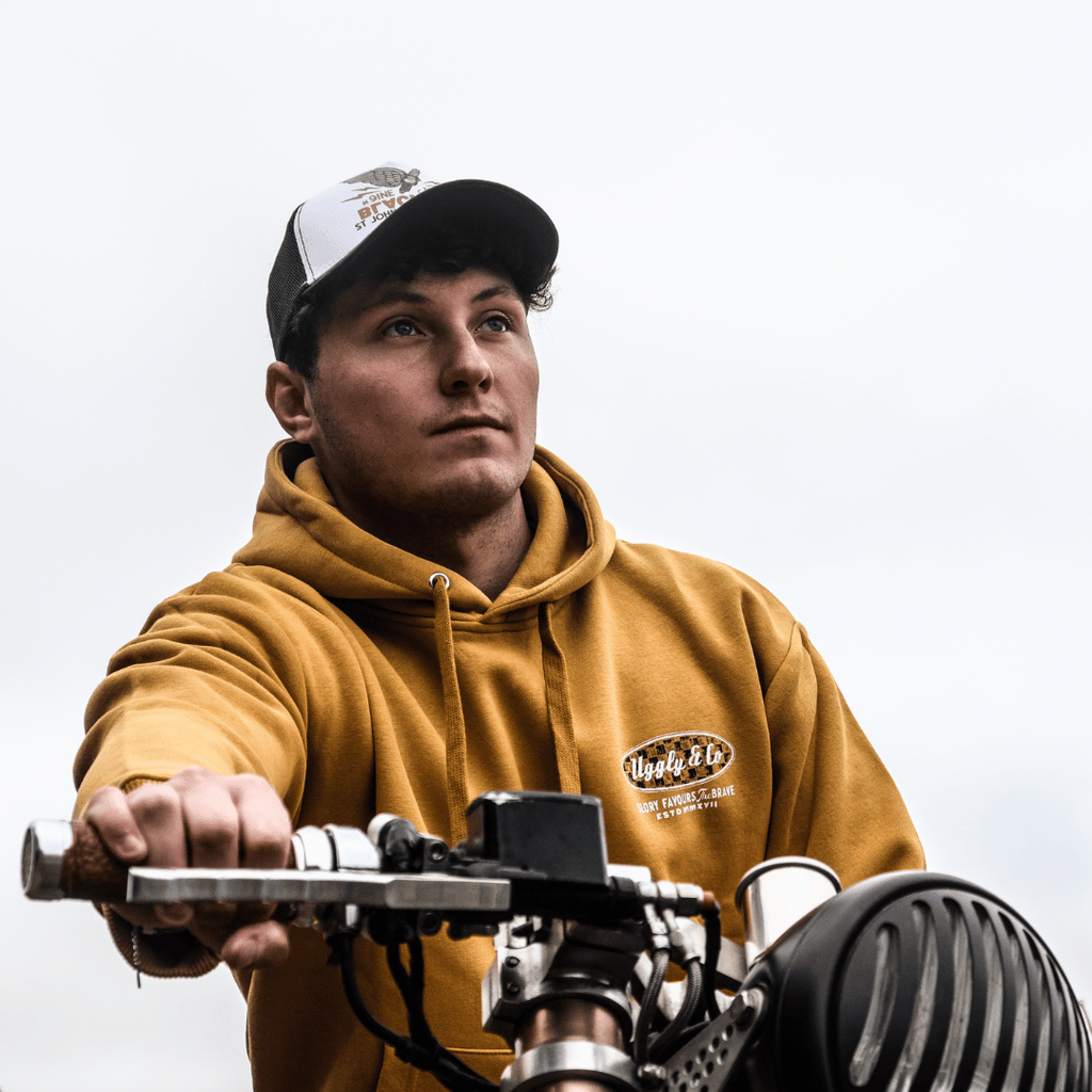 Uggly and Co Black Dub Garage Trucker Hat – Isle of Man Spark-Plug Cap