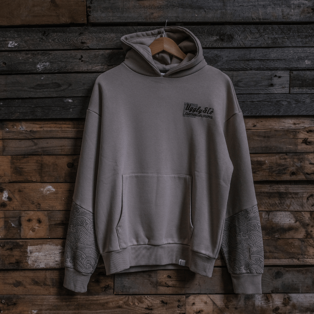 Uggly and Co Surf Diamond Hoodie – Heavyweight Fleece in Beige