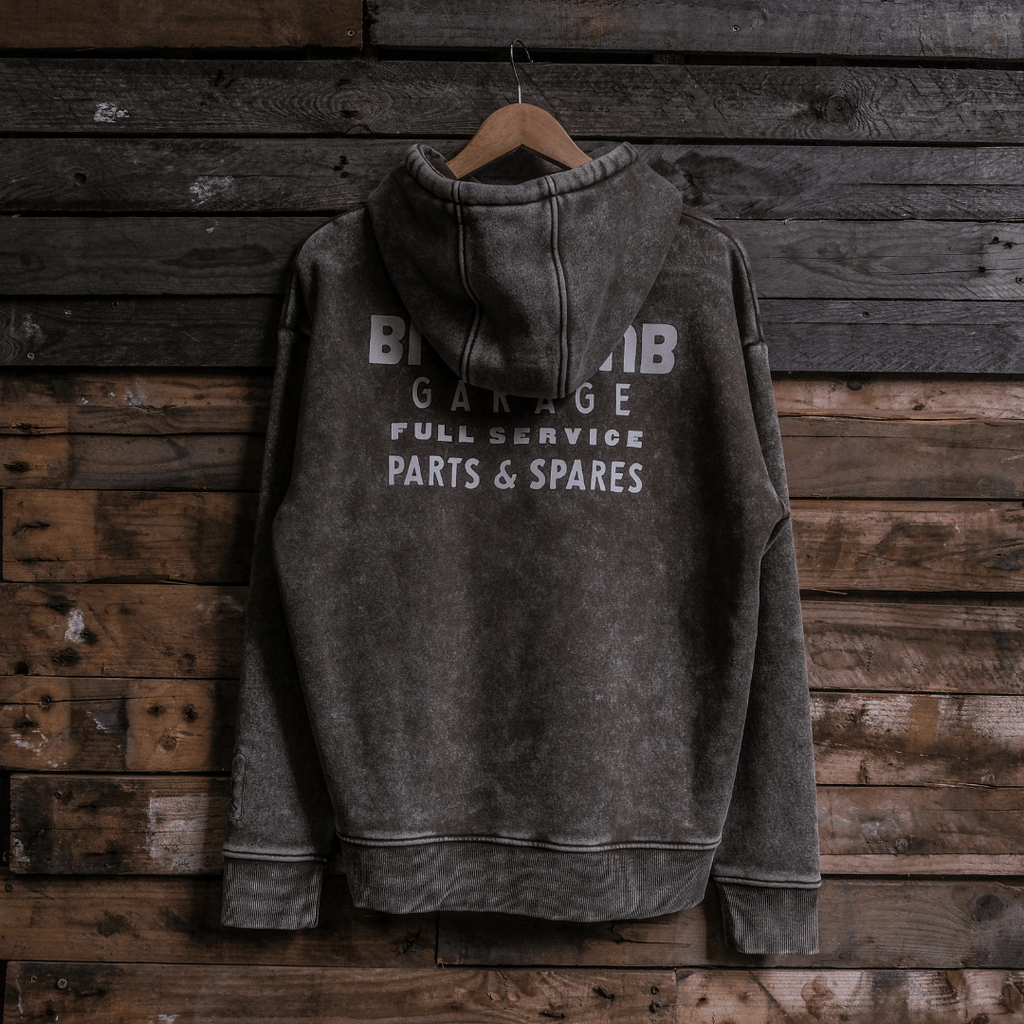 Uggly and Co Tarmac Parts & Spares Acid Wash Heavyweight Hoodie