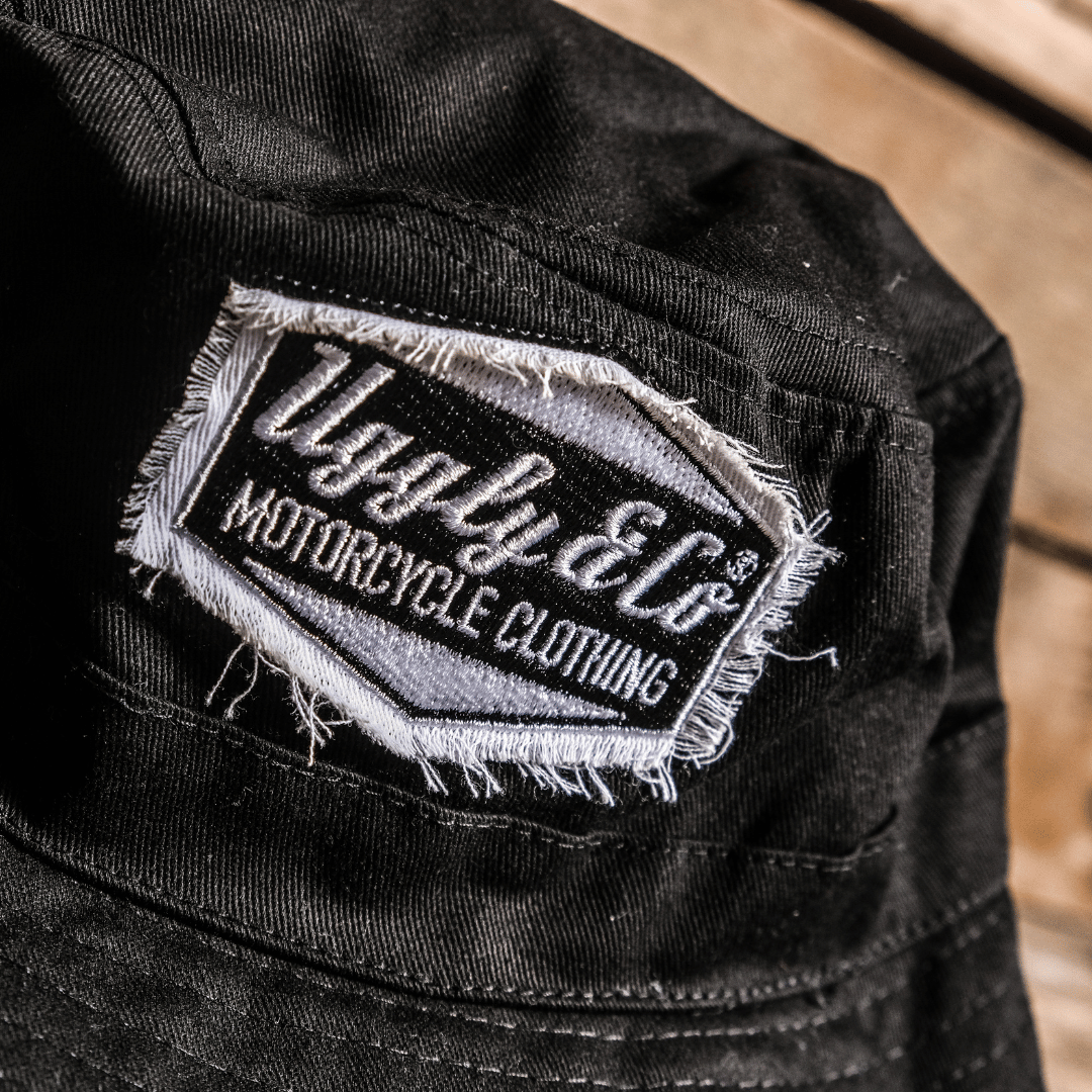 Uggly and Co Black Diamond Bucket Hat – Distressed Cotton Streetwear