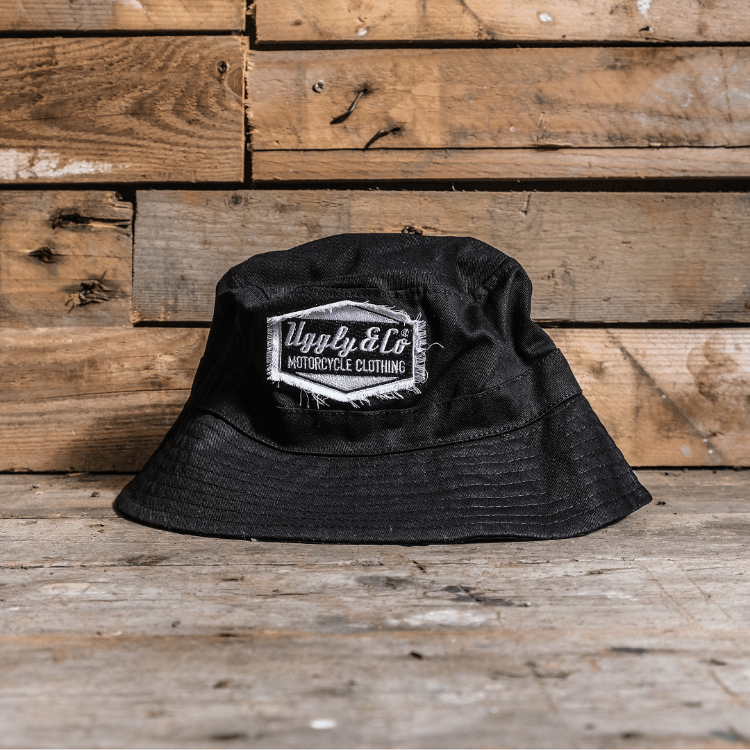Uggly and Co Black Diamond Bucket Hat – Distressed Cotton Streetwear