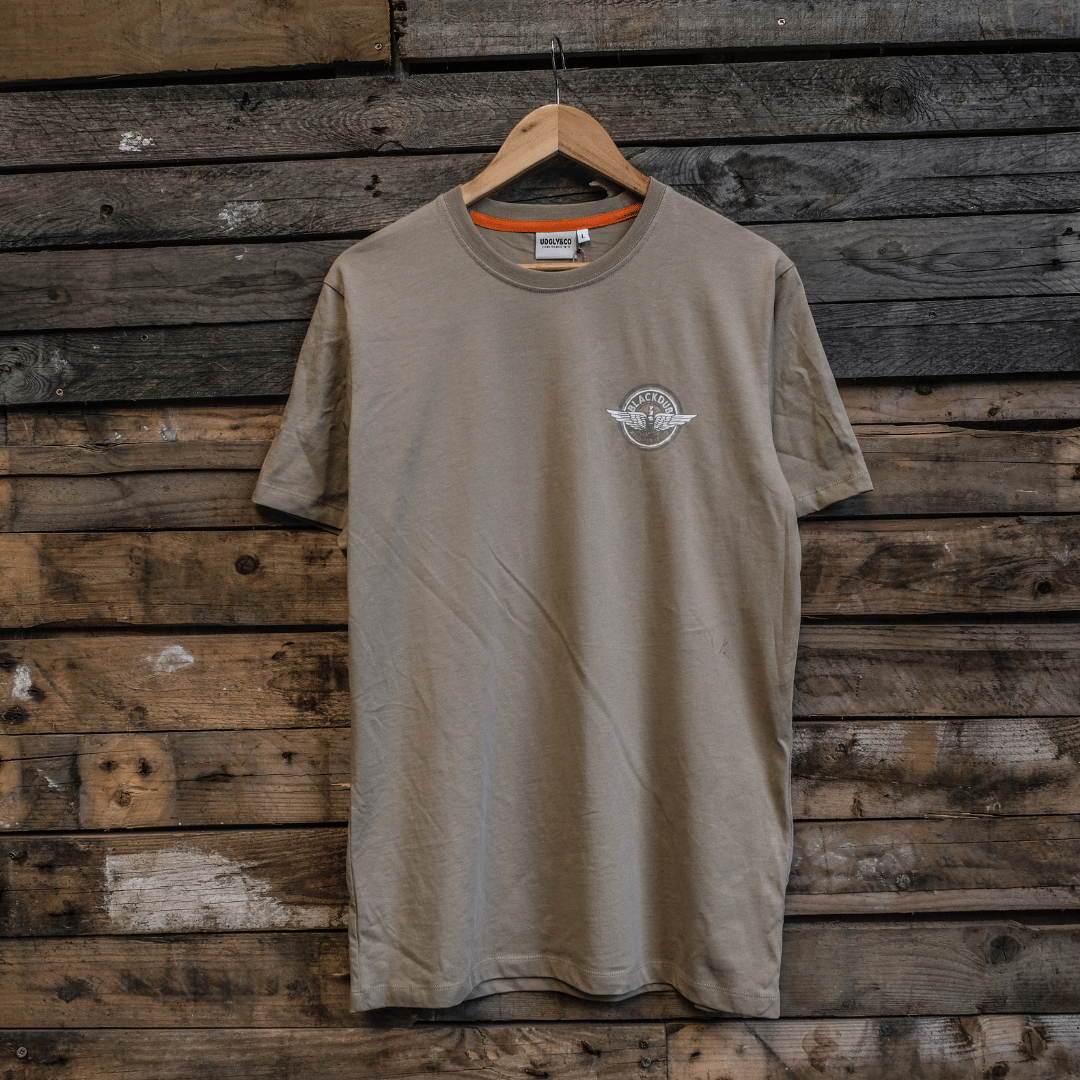 Uggly and Co Circle Wings Heavyweight Cotton Biker Tee - Beige